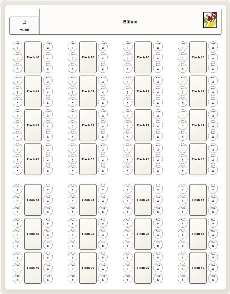 Digitaler Saalplan
